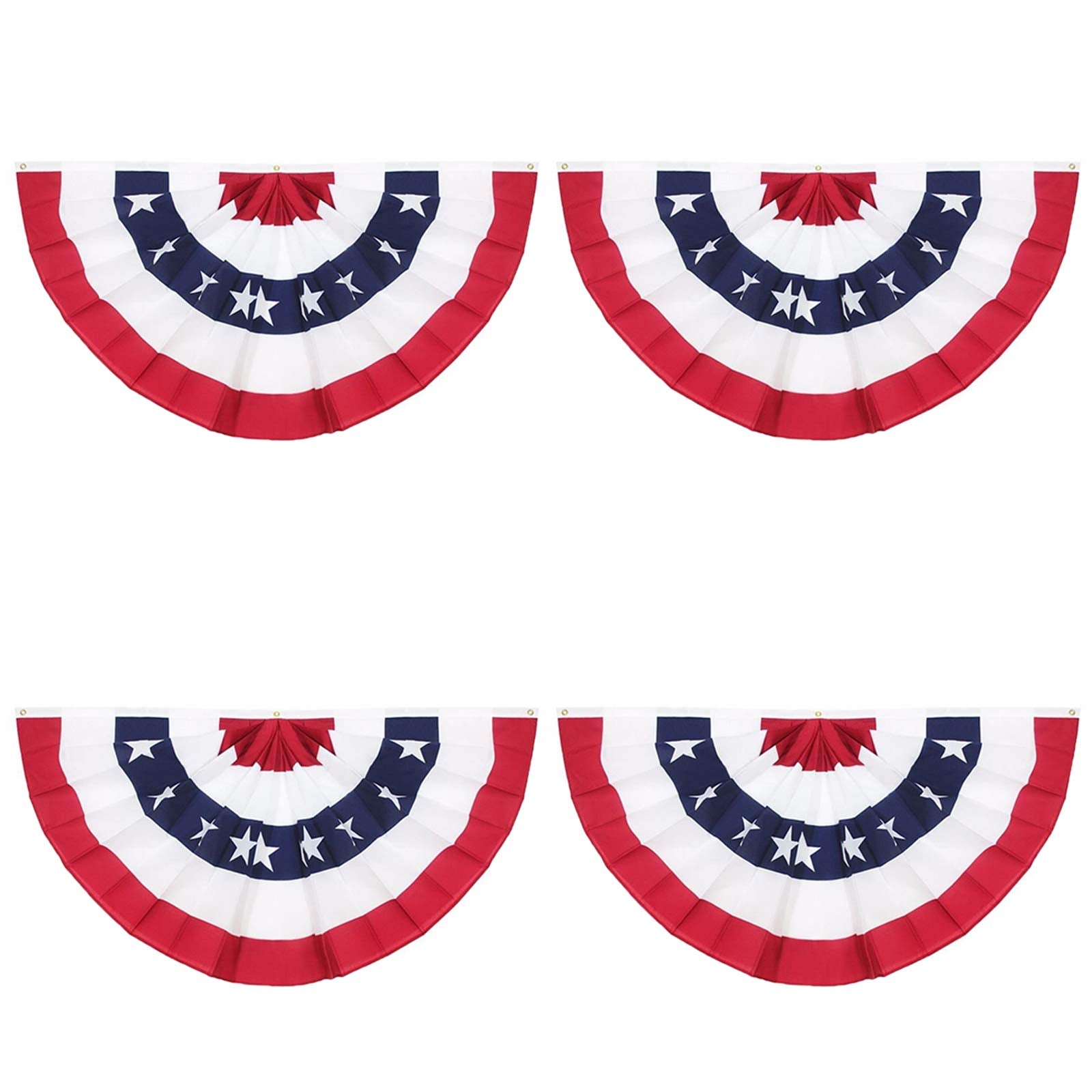Rtudan American Pleated Fan Flag for porch hanging, adds vivid patriotic flair.
