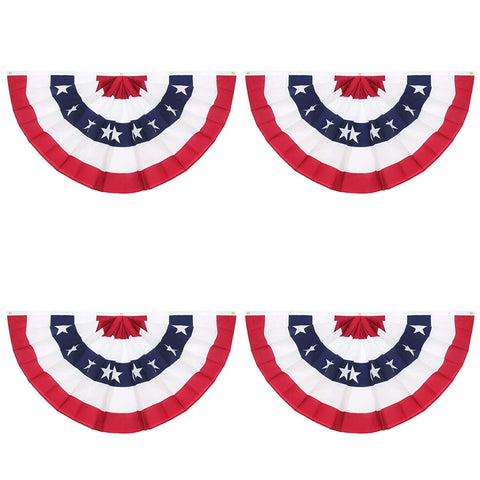 Rtudan American Pleated Fan Flag for porch hanging, adds vivid patriotic flair.