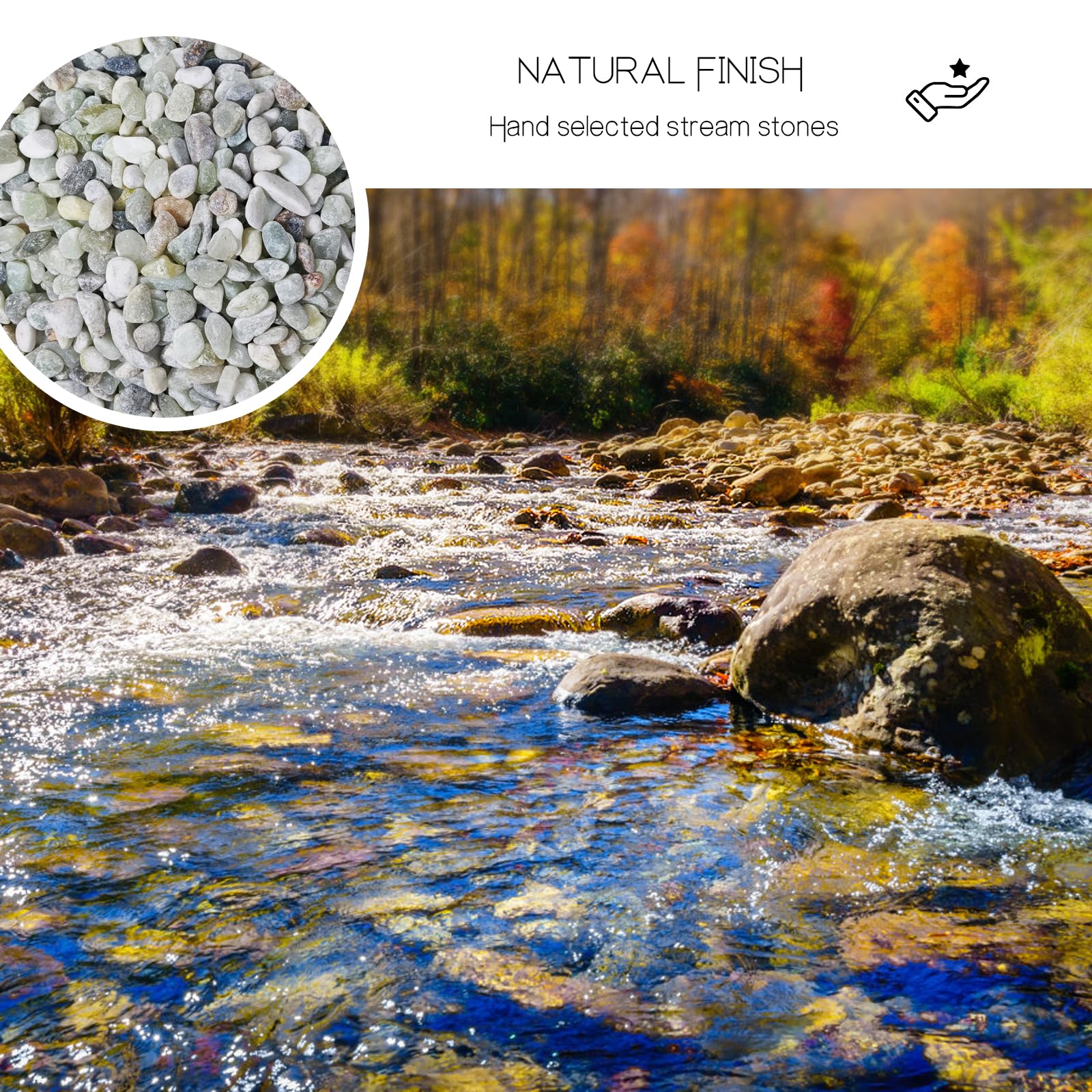 RTUDOPUYT aquarium rocks for landscaping; durable color stays vibrant over time.