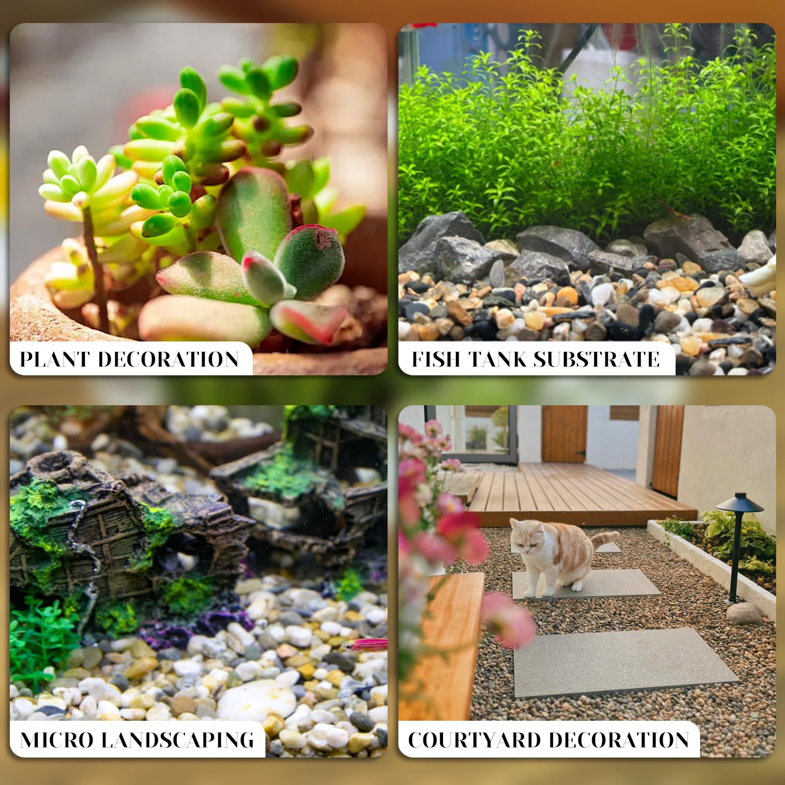RTUDOPUYT garden décor rocks; versatile accents for planters and terrariums.