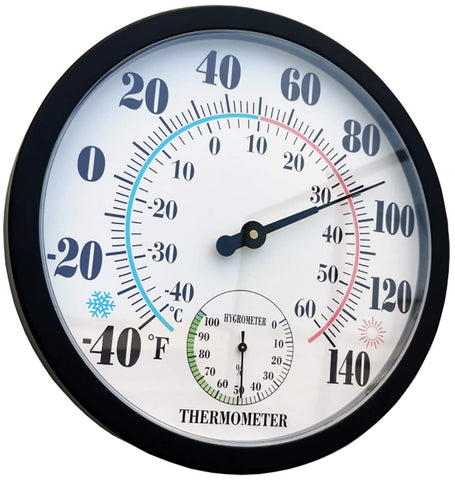 RTWAW indoor-outdoor thermometer dial provides clear readings at a glance.