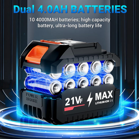 RTWDKFQ leaf blower dual 4ah batteries for longer cleanup sessions