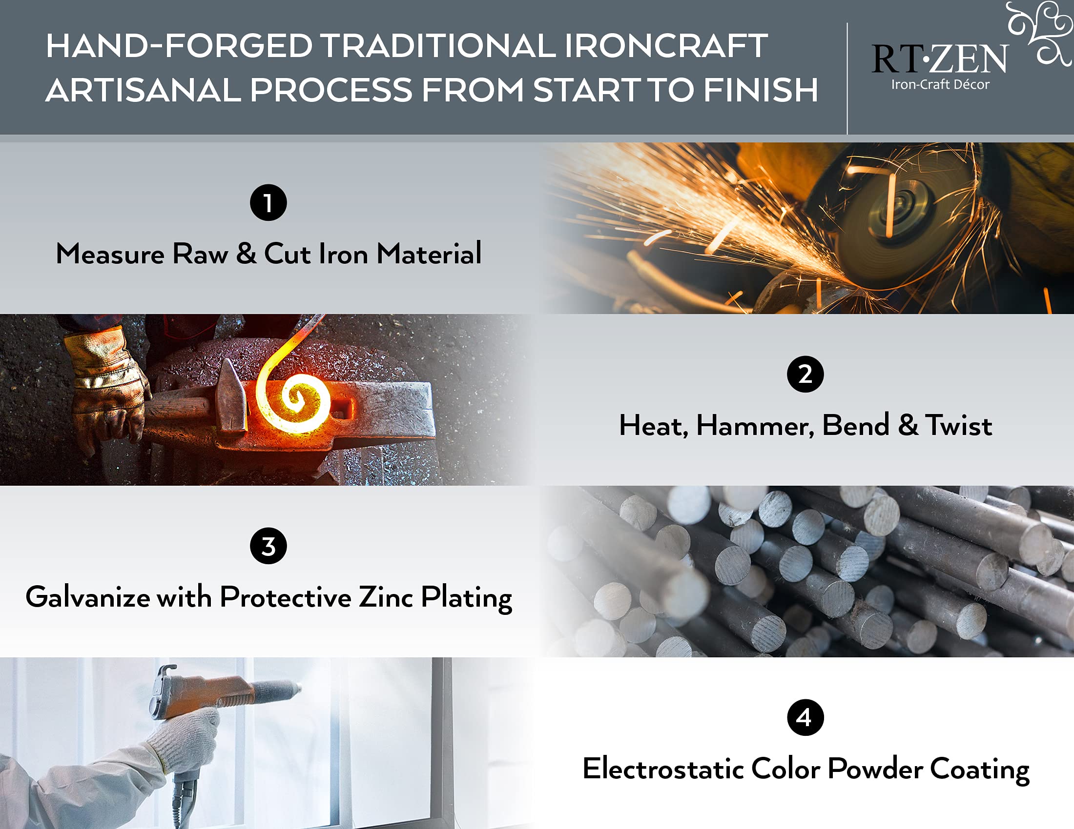 RTZEN black swirl plant hook adds vintage charm for secure plant displays