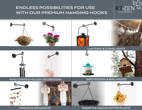 RTZEN indoor-outdoor lantern hanger ideal for balcony or porch decor
