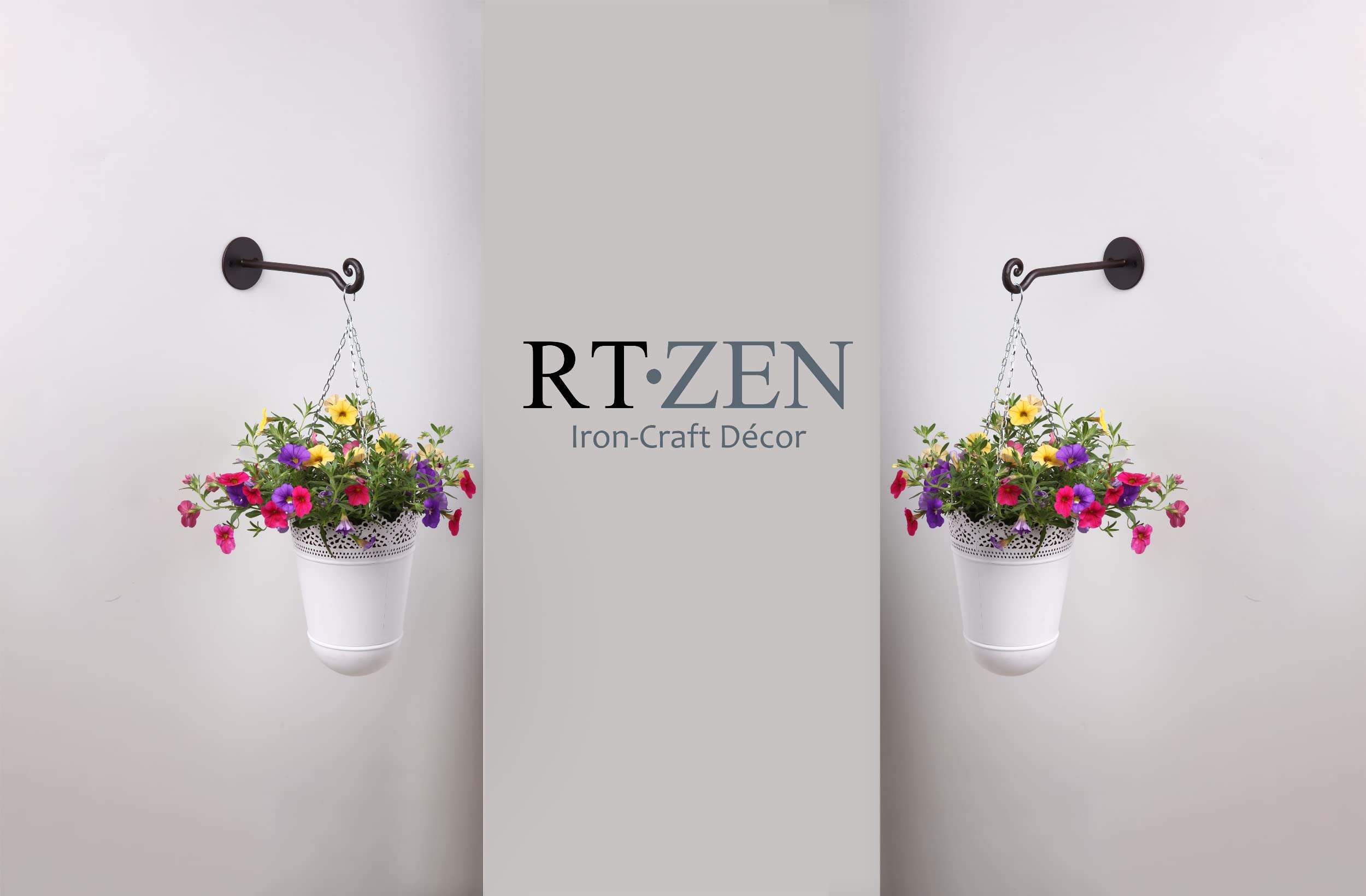 RTZEN planter hook keeps macrame baskets neatly displayed in living space