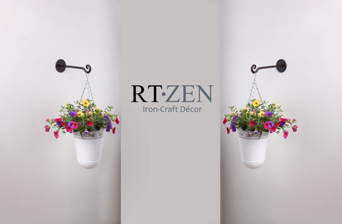 RTZEN planter hook keeps macrame baskets neatly displayed in living space