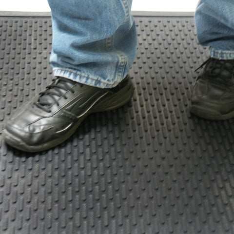 Rubber-Cal Dura-Scraper Linear black mat adds professional look