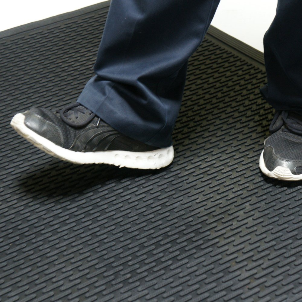 Rubber-Cal Dura-Scraper Linear water-resistant rubber protects floors
