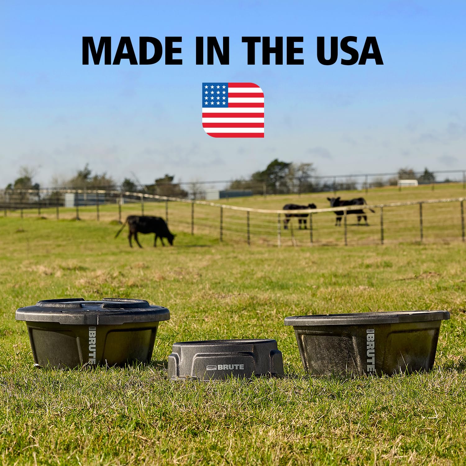 Rubbermaid Brute 1.25-gallon feeder rigidcell construction highlights durability for tough farm use.