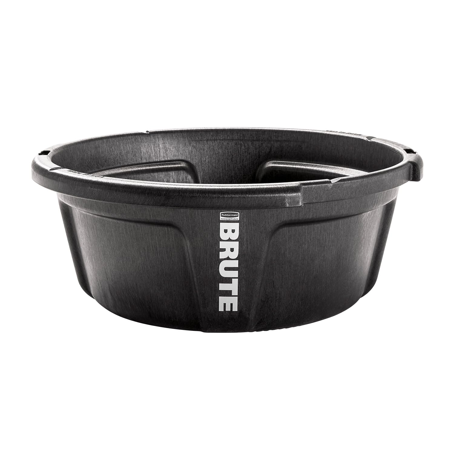 Rubbermaid Brute 6-Gallon Animal Pan Feeder shows easy handling with built in grips