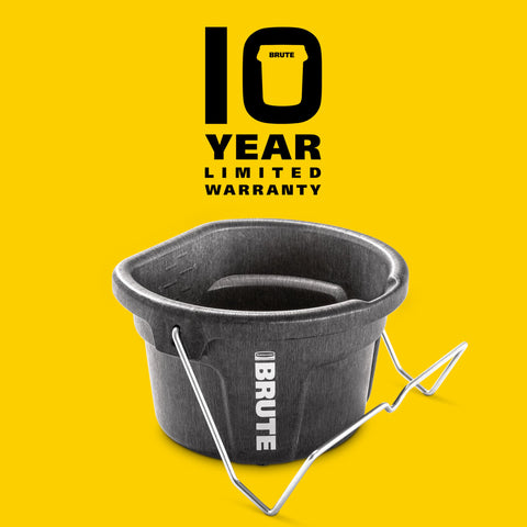 Rubbermaid Brute weather-ready bucket withstands farm conditions and repeated use.