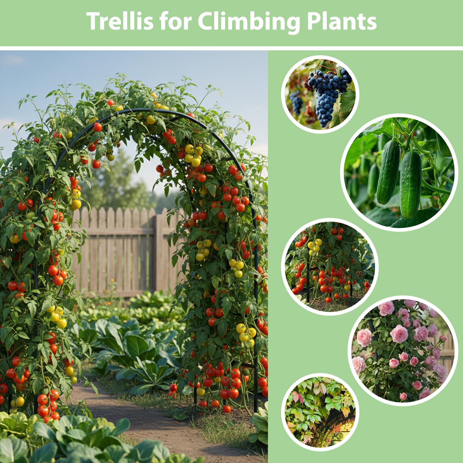 RUBFAC arch supports vines with a stable outdoor-friendly frame.