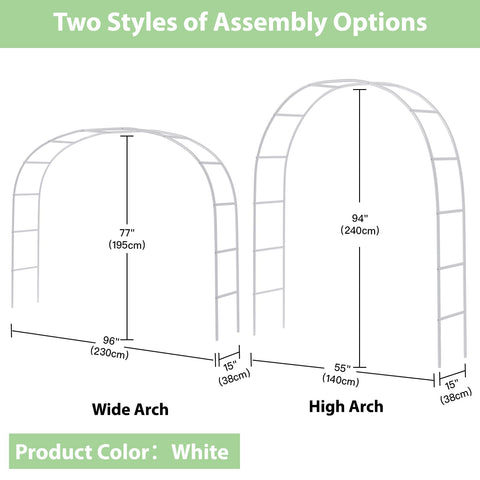 Rubfac white garden trellis arch for elegant garden decoration.