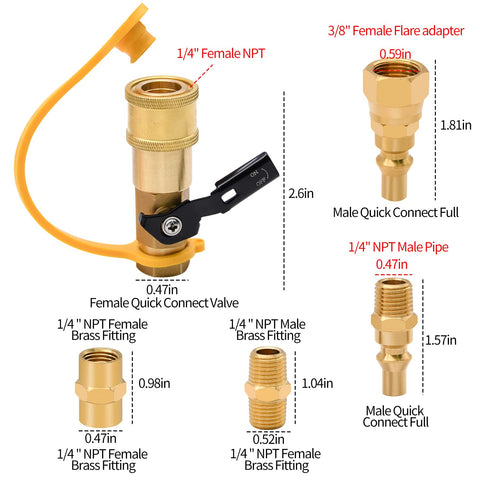 RubyQ brass quick connect full-flow plug demonstrates simple replacement for grills.
