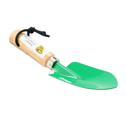 Rugg Kids Garden Trowel with wooden handle for easy planting.