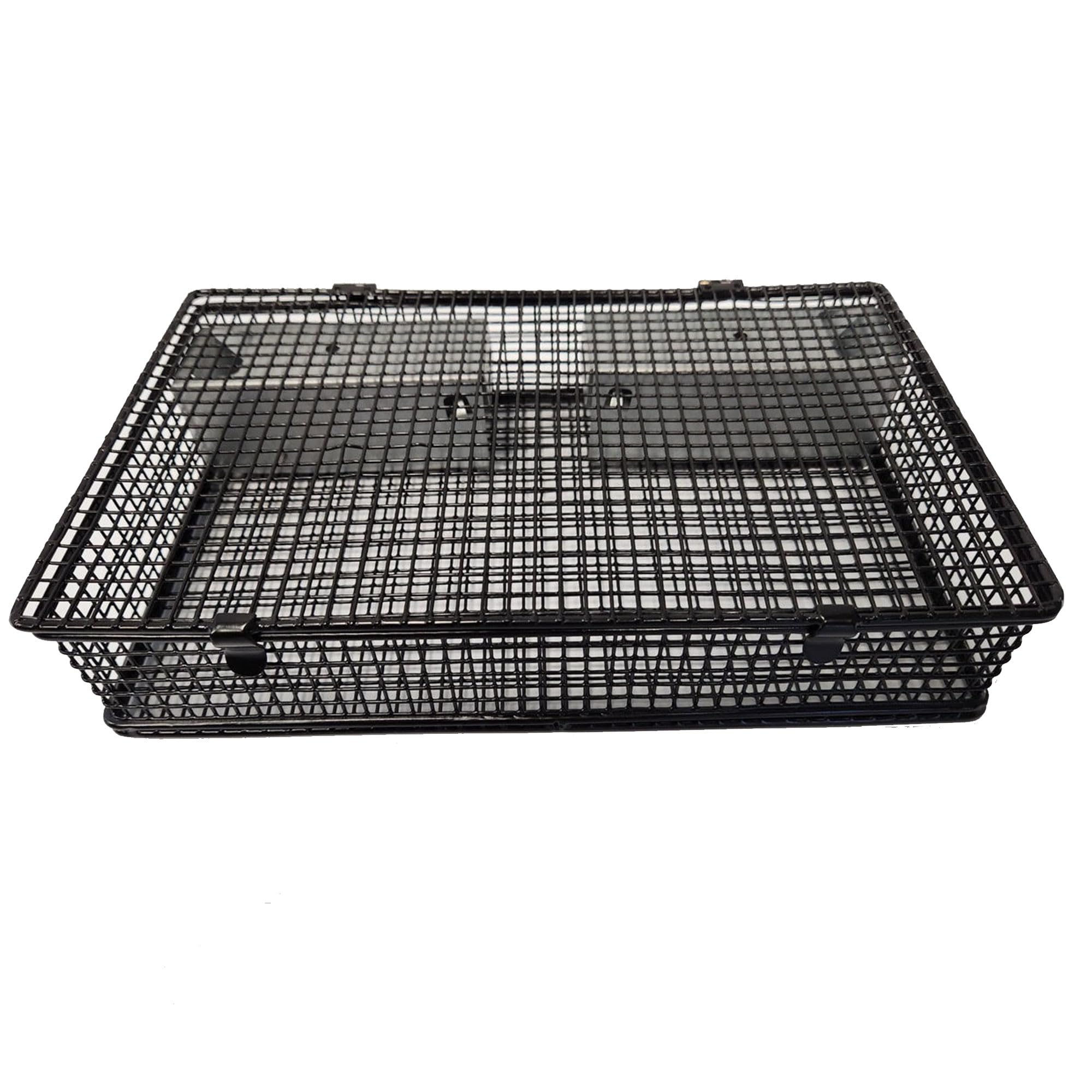 Rugged Ranch Mousinator front view shows durable metal cage capturing multiple mice