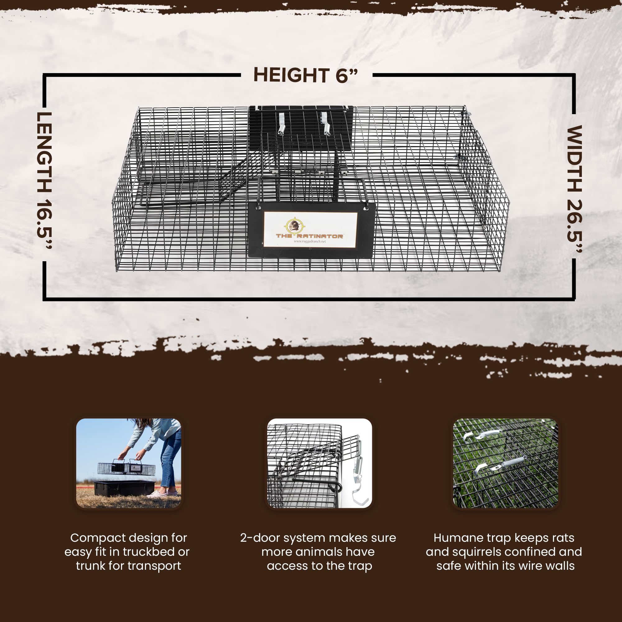 Rugged Ranch Ratinator open door demonstrating quick humane release