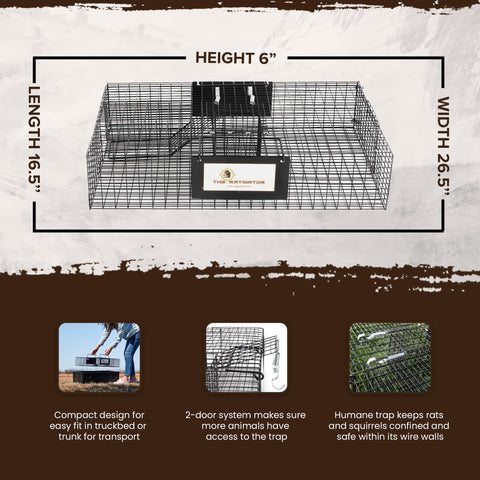 Rugged Ranch Ratinator open door demonstrating quick humane release