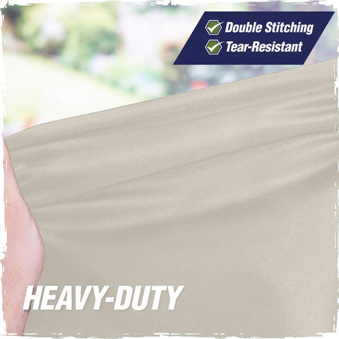 RUGGED RHINO 58-inch grill cover dust and debris resistant for clean storage.