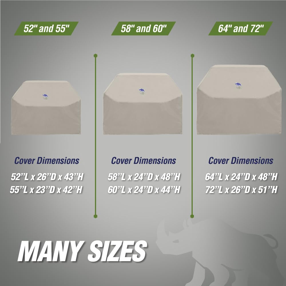 RUGGED RHINO 58-inch grill cover tight-fit design fits most grills.