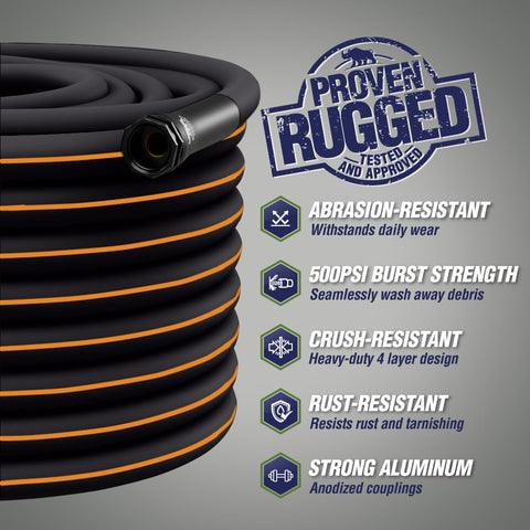 Rugged Rhino heavy-duty 4-layer design resists wear for outdoor use.