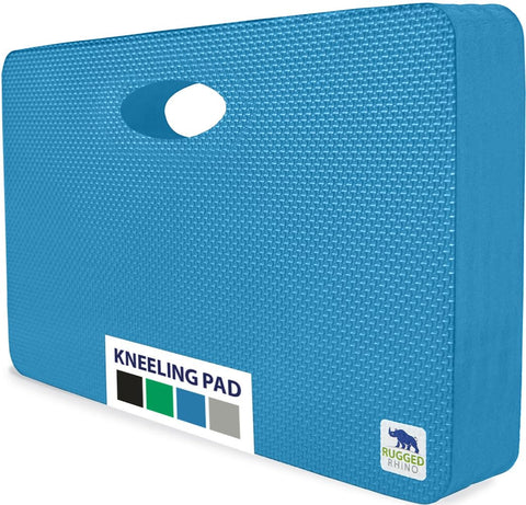 RUGGED RHINO kneeling pad blue, 13-inch thickness cushions knees during tough tasks.
