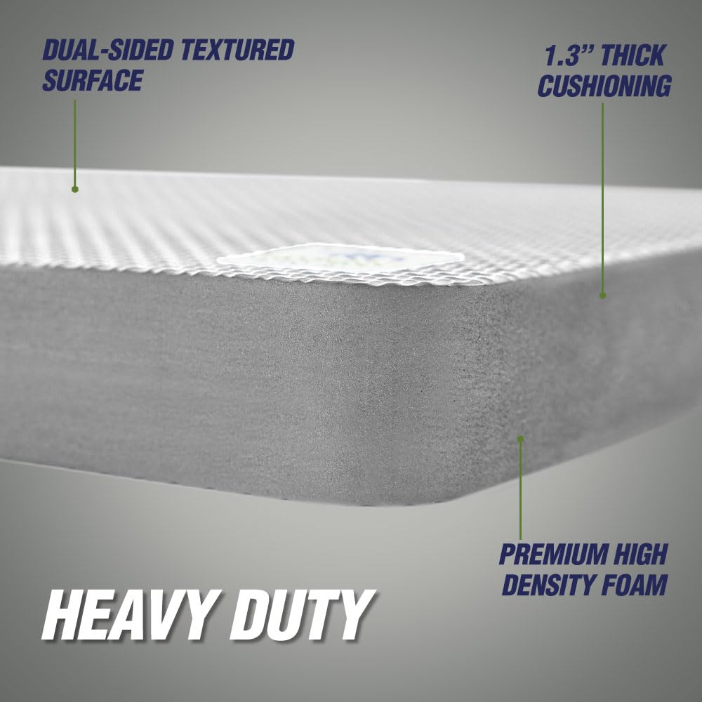 RUGGED RHINO kneeling-pad measures 17.5 by 11 inches for versatile use.