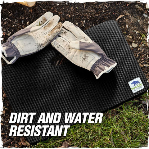 Rugged Rhino kneeling pad with carry handle for easy transport.
