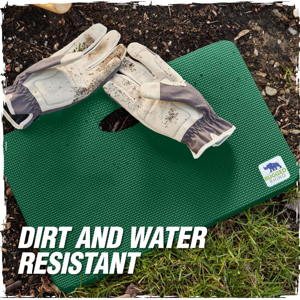 RUGGED RHINO kneeling pad with handle for easy portability.