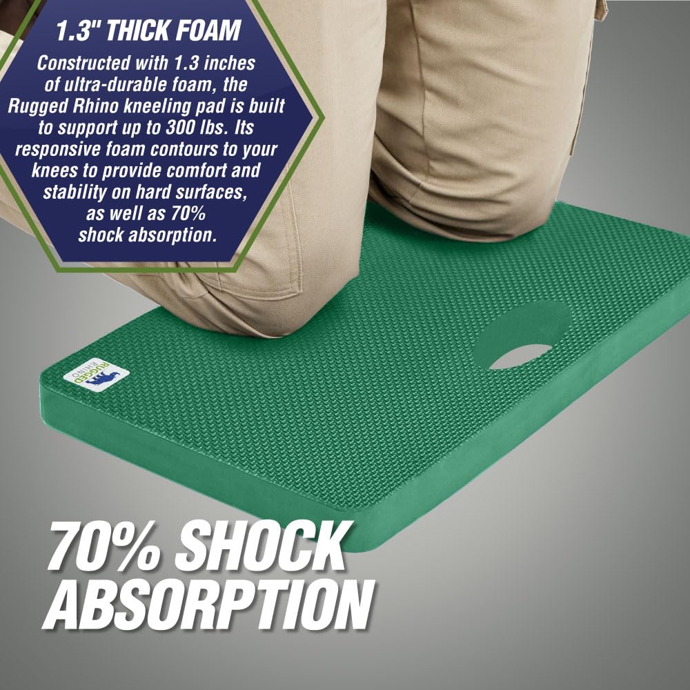 RUGGED RHINO kneeling pad textured surface protects floors indoors.
