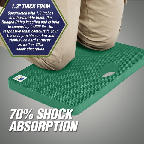 RUGGED RHINO kneeling pad textured surface protects floors indoors.