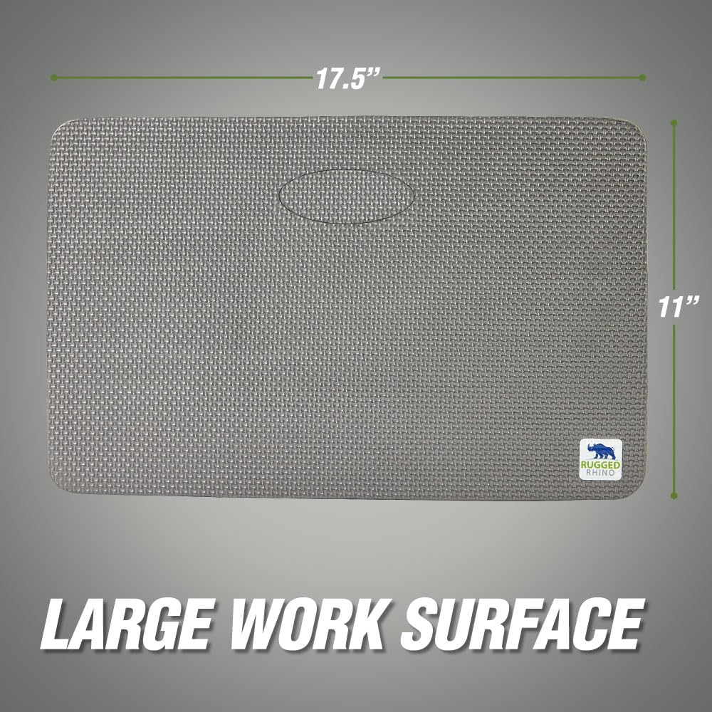 RUGGED RHINO kneeling-pad supports yoga and workouts on hard floors.