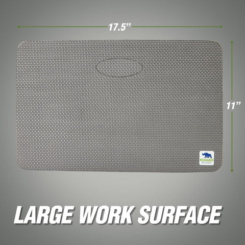 RUGGED RHINO kneeling-pad supports yoga and workouts on hard floors.
