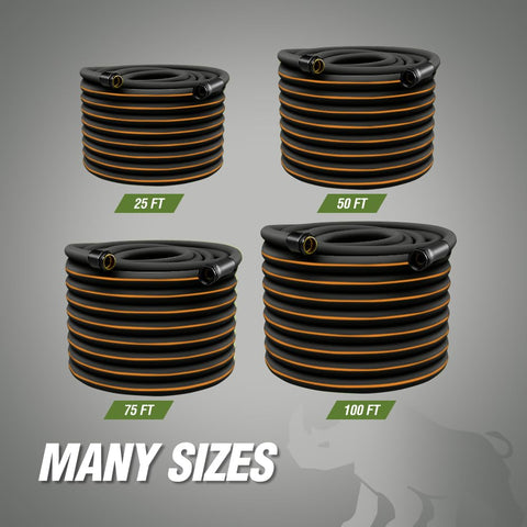 Rugged Rhino 50ft length covers larger yards with fewer repositionings.