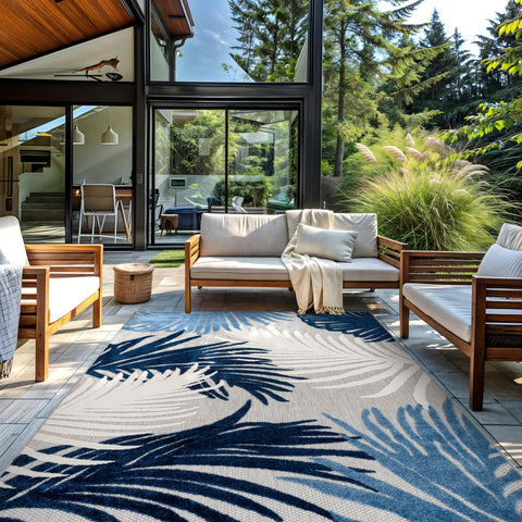 Rugshop indoor-outdoor rug blends style with practical maintenance.
