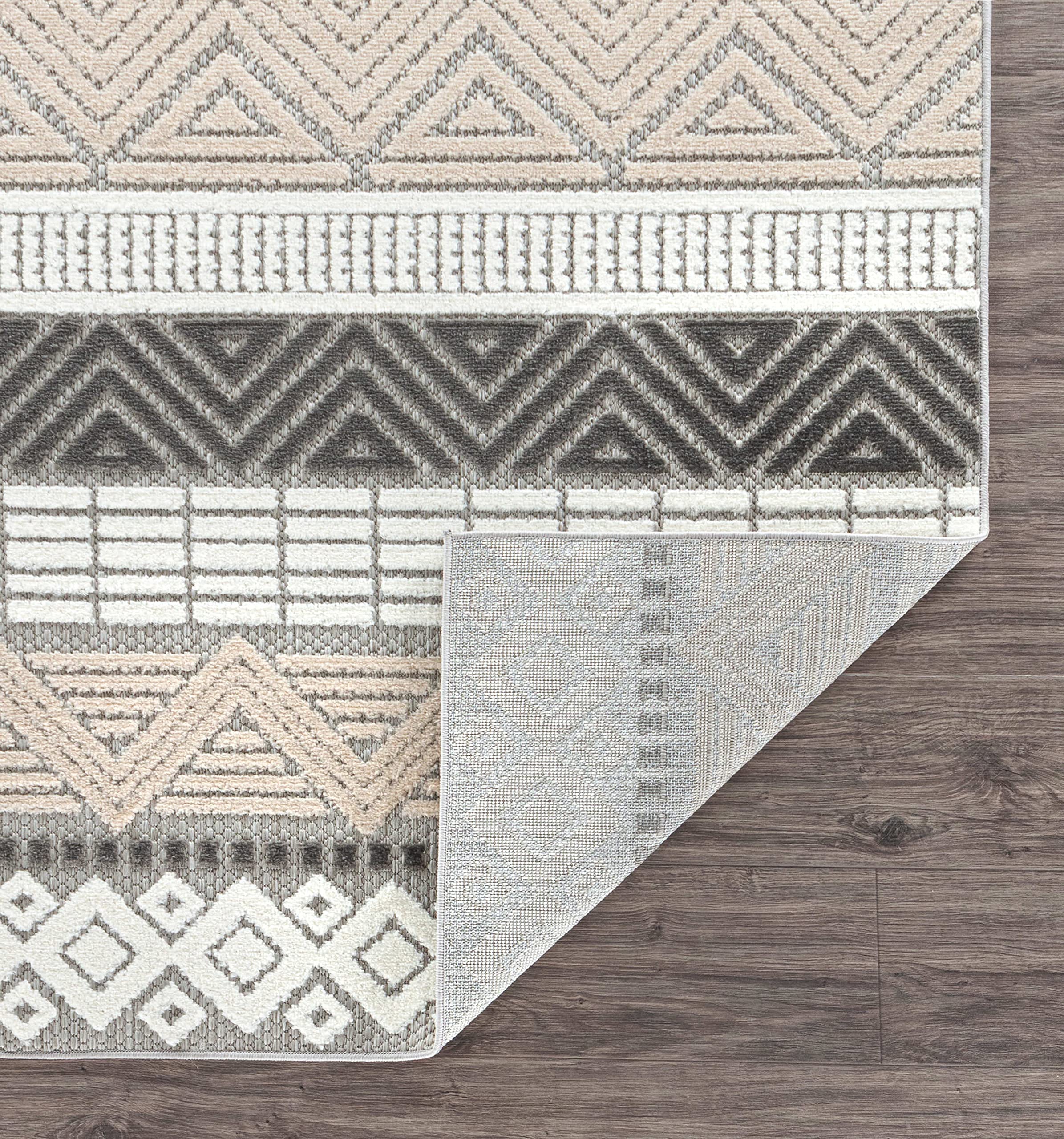 Fade-resistant Marbella boho stripe rug maintaining color outdoors