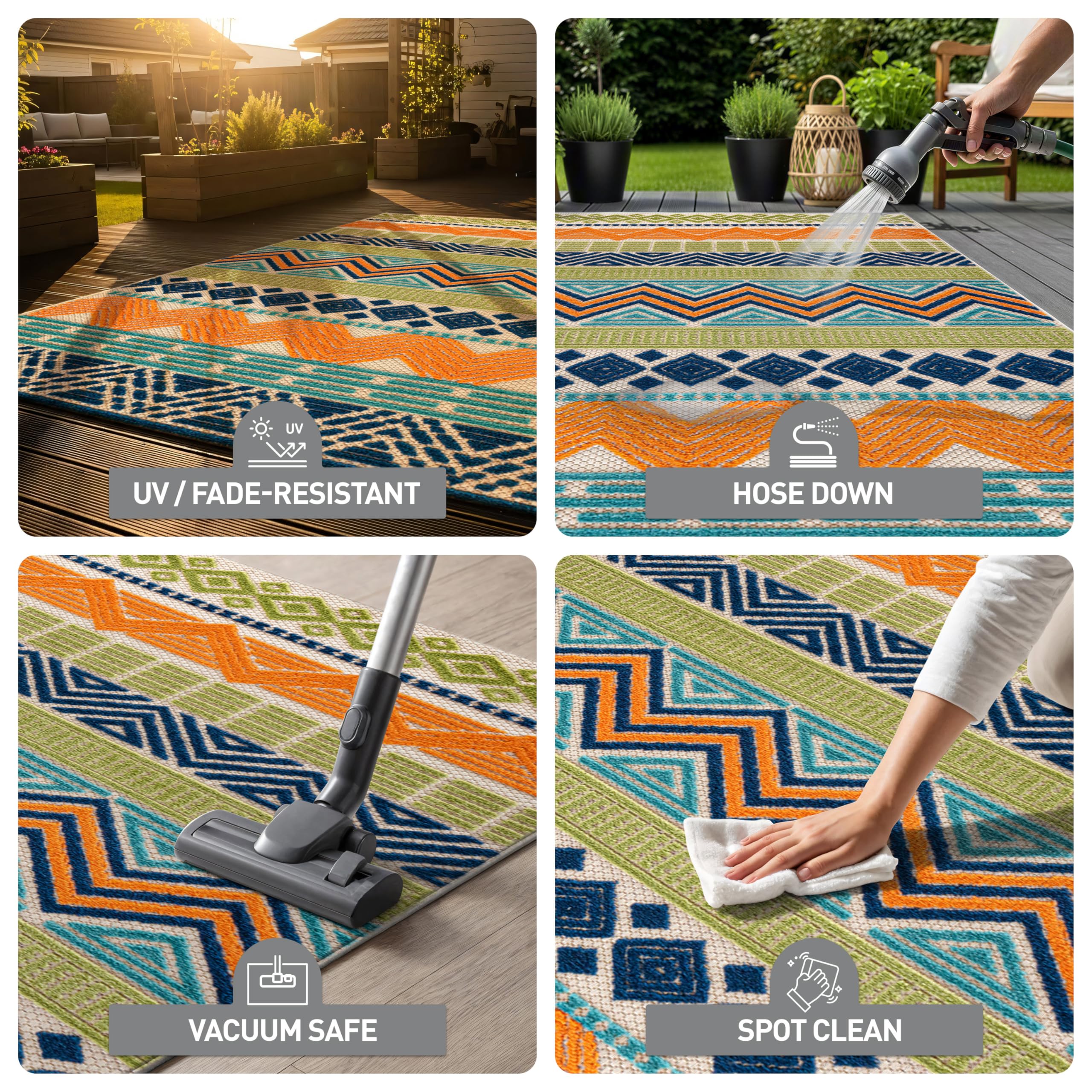 Rugshop Marbella flatweave durability stands up to high-traffic areas.