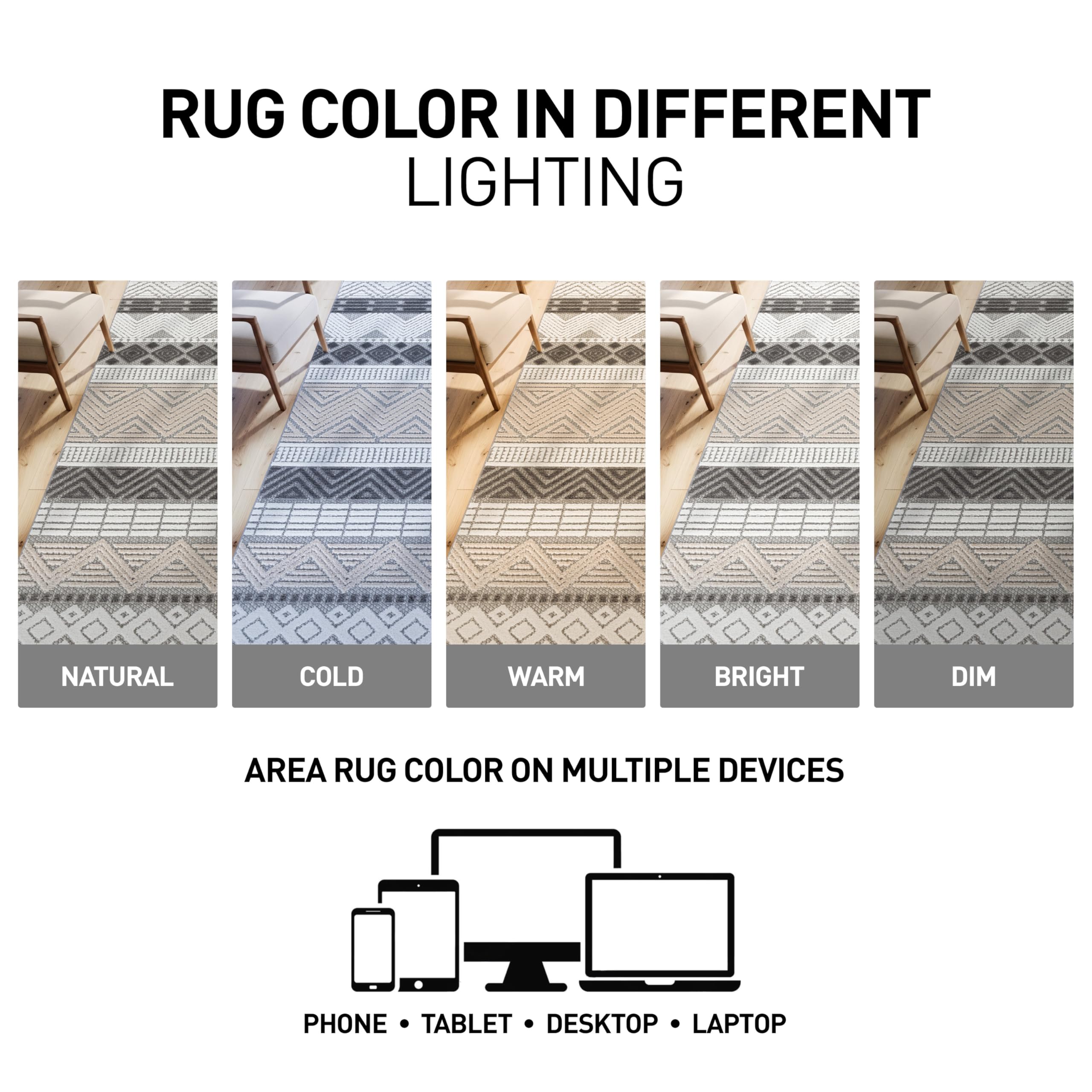 Lightweight Marbella rug rolls out easily for setup