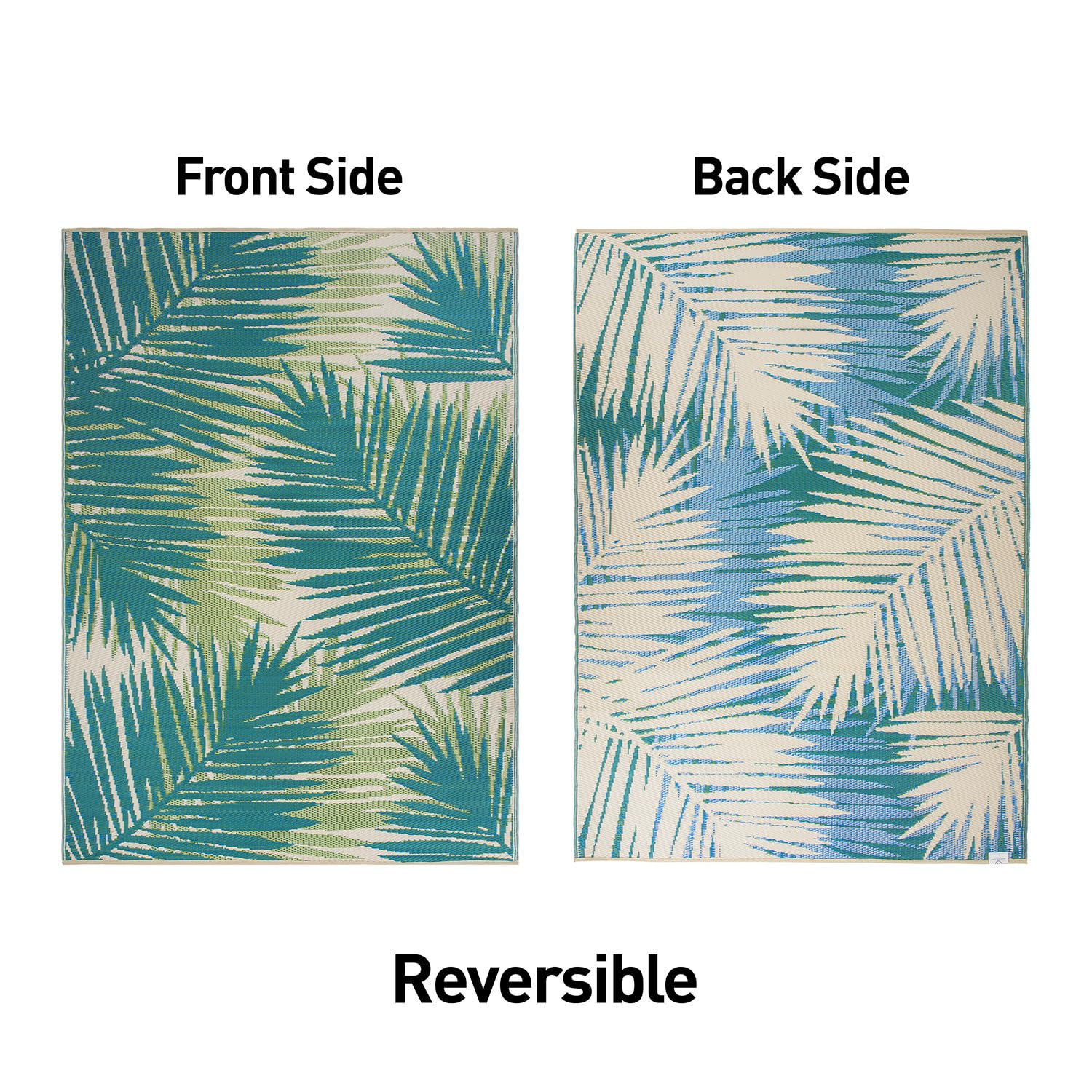 Rugshop tropical floral reversible outdoor rug on backyard deck handles sun and spills with ease