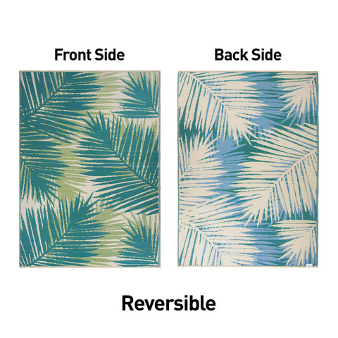 Rugshop tropical floral reversible outdoor rug on backyard deck handles sun and spills with ease