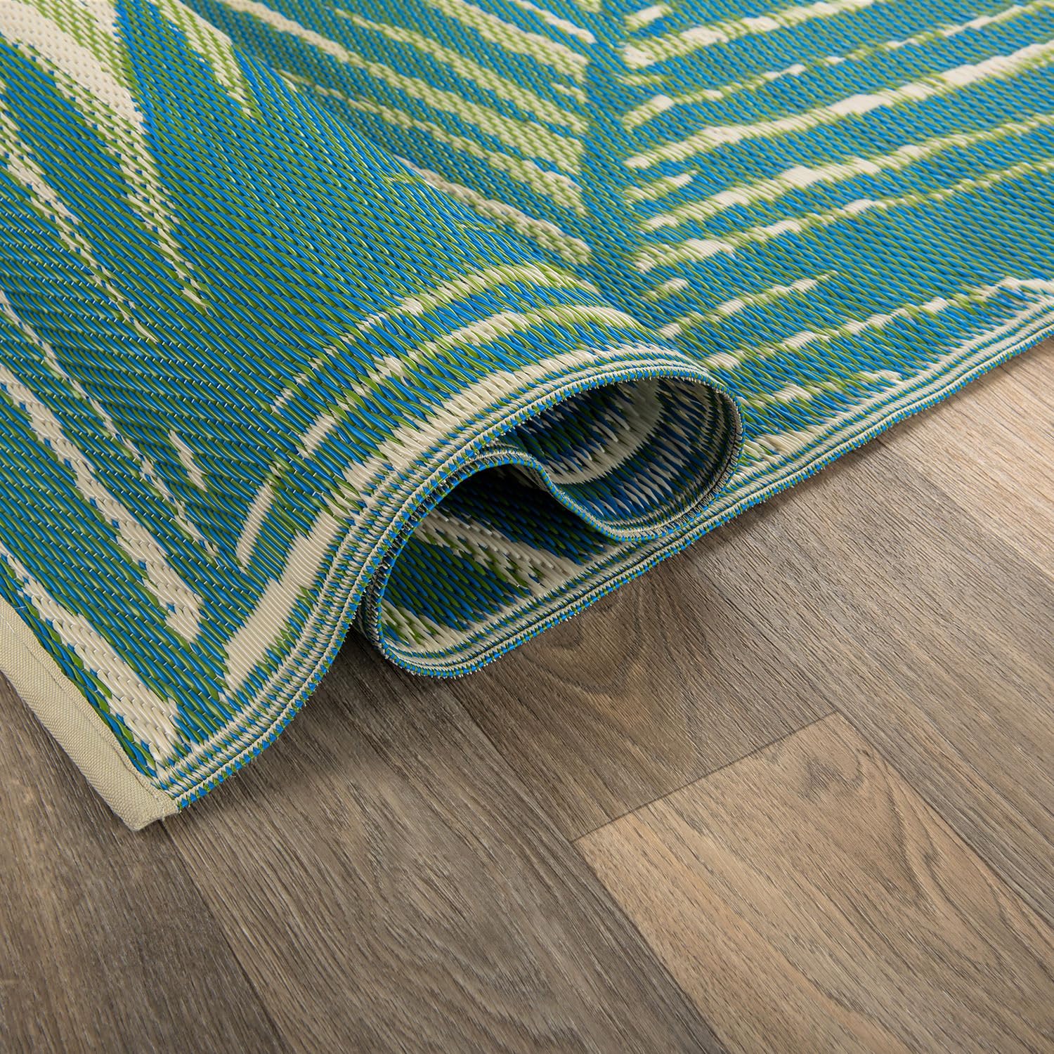 Rugshop tropical floral reversible outdoor rug for RV outdoor setup, easy to clean after trips