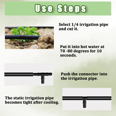 Ruibapa single barb connectors for quick branch connections in gardens