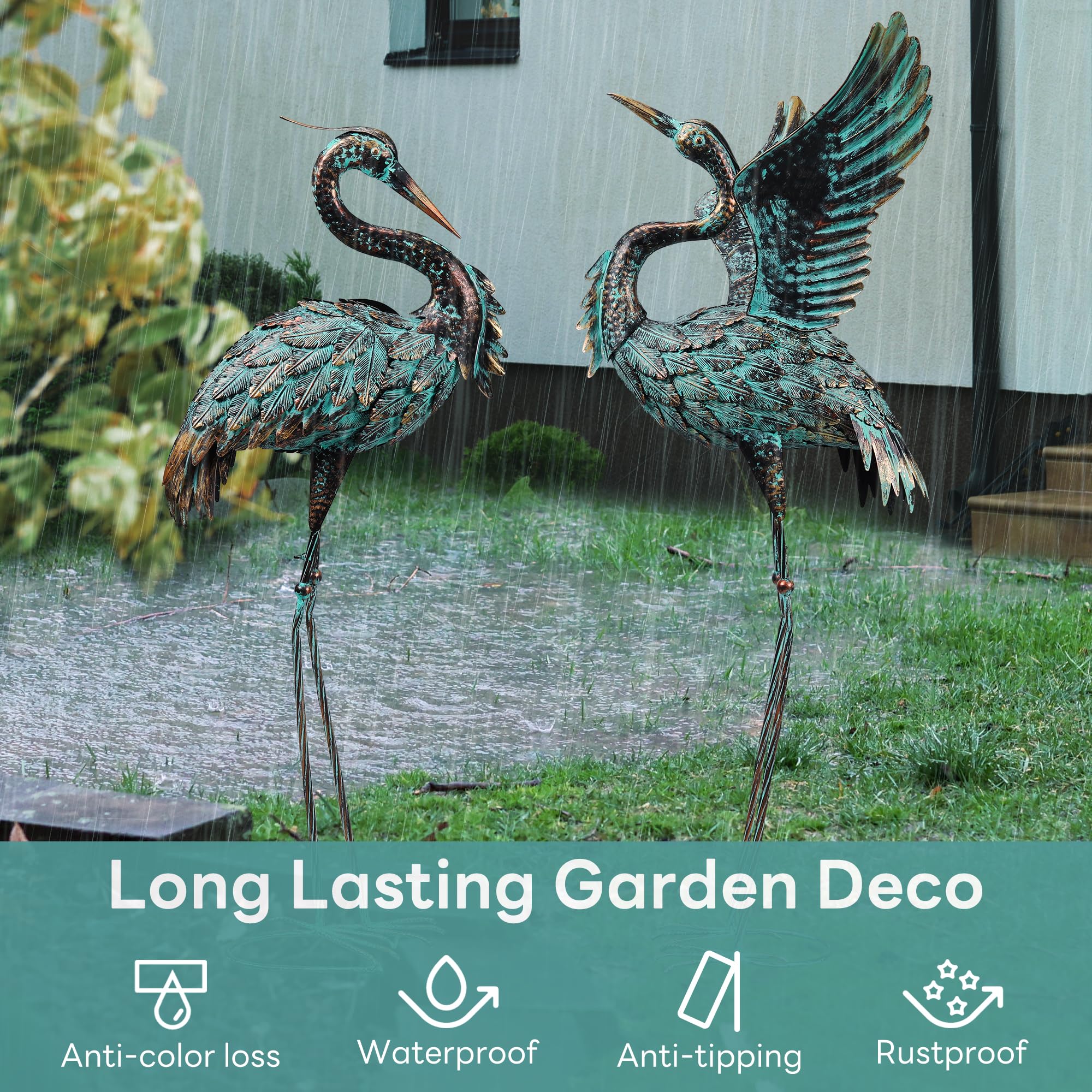 Ruifabo crane statue easy assembly for quick outdoor setup