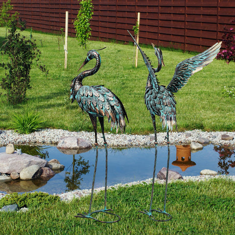 Ruifabo crane statue pond decor near water adds elegance