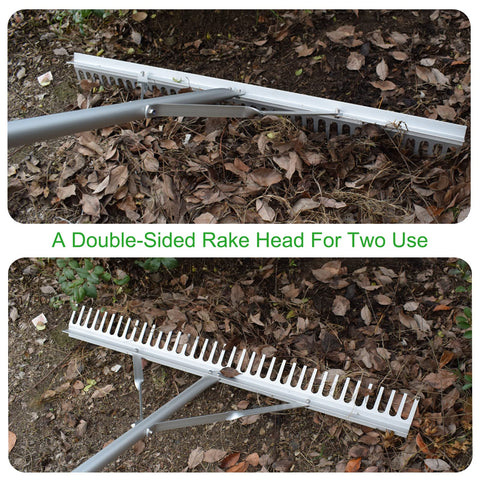 RUIJIU Landscape Rake with two fasteners for a secure connection.