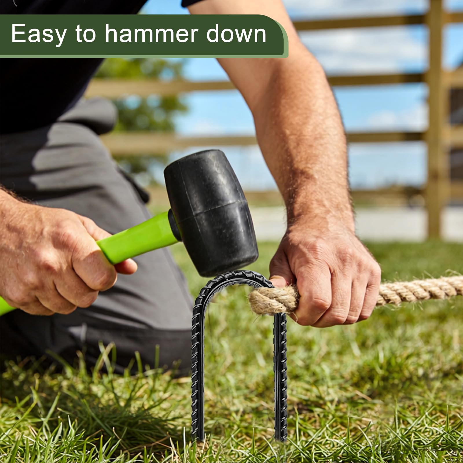 RUIJOROO stake design with sharp ends for quick soil insertion