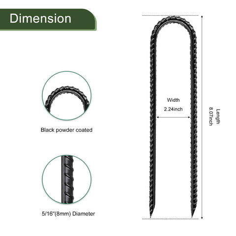 RUIJOROO U-shape galvanized stake provides sturdy, rust-resistant support