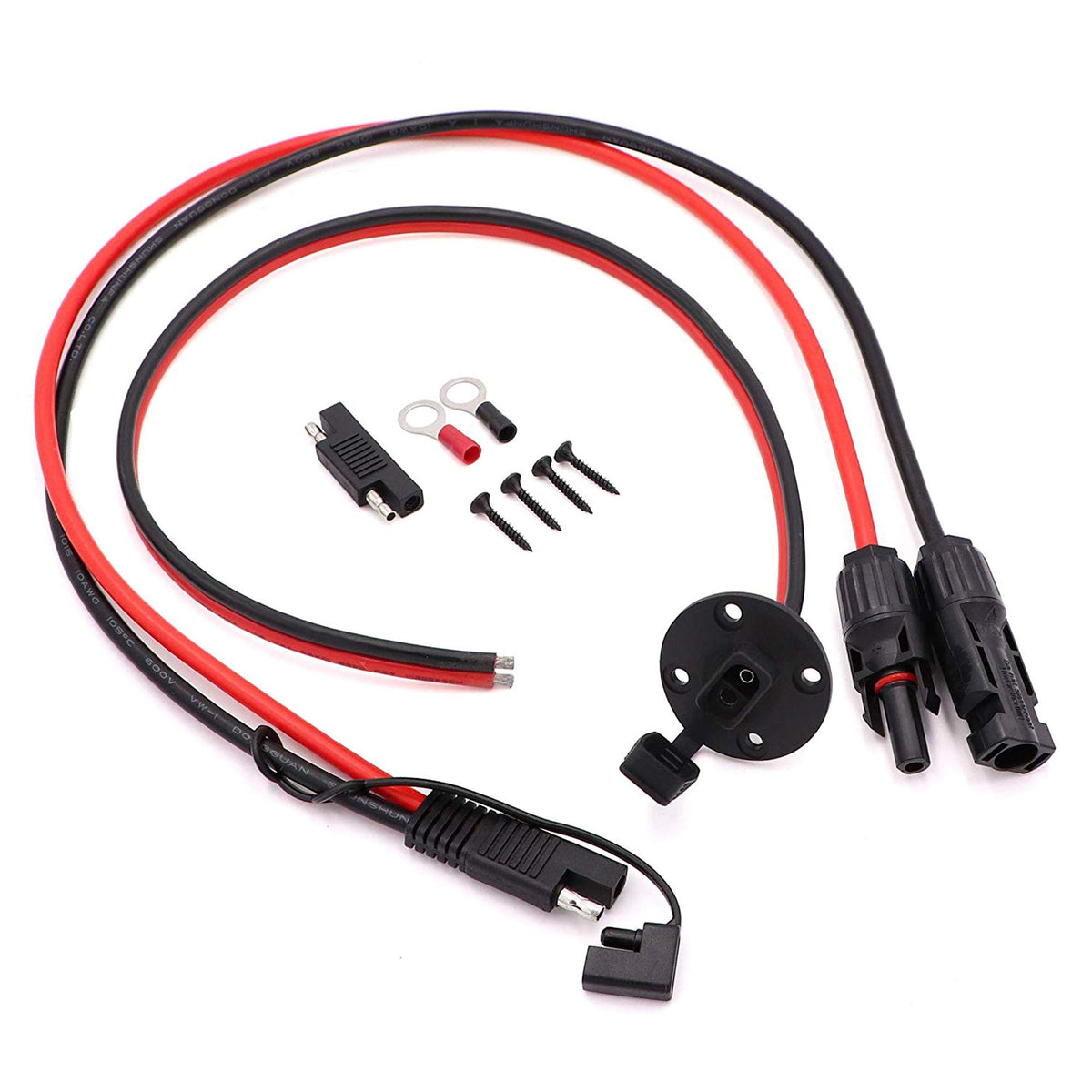 Ruikarhop solar connector to SAE adapter cable for versatile solar panel hookups.