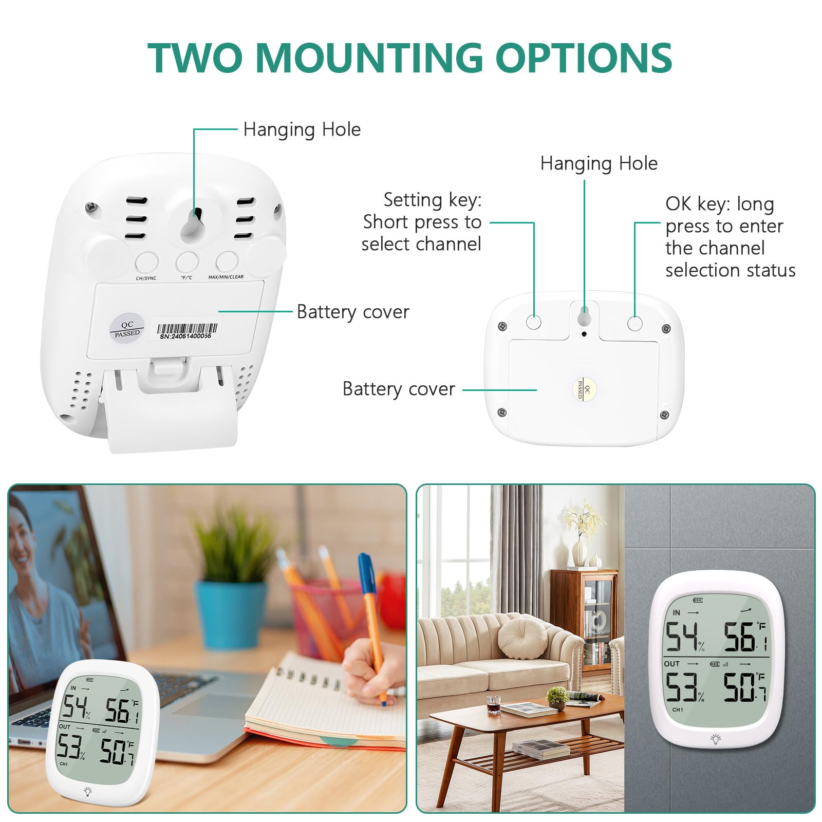RUIKORING flexible mounting options fit walls, desktops, or magnets for versatile setup.