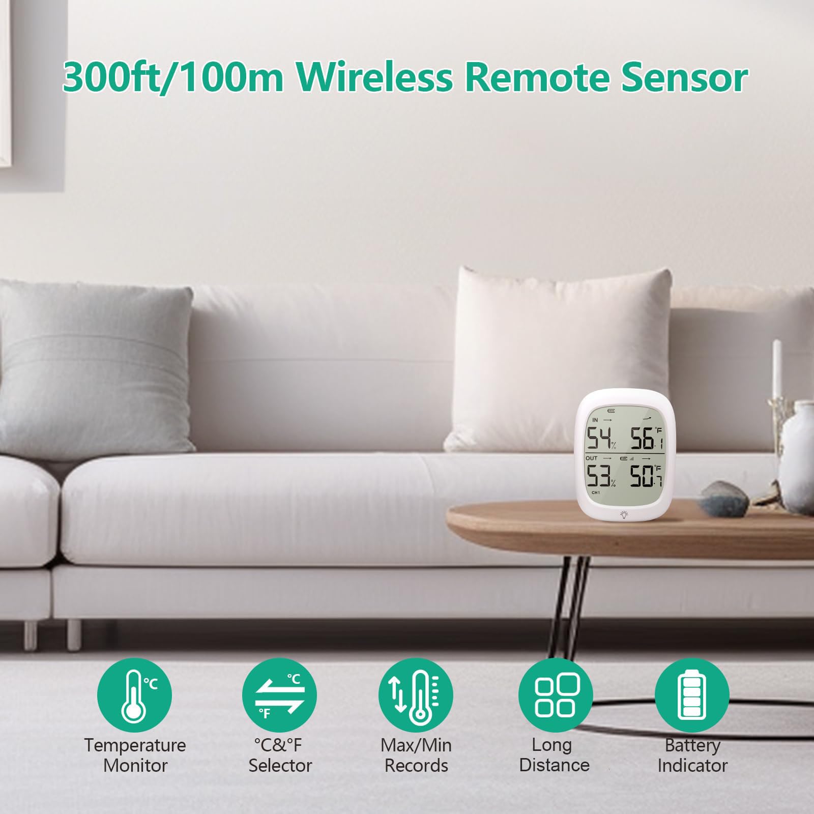 RUIKORING IP66 weatherproof sensor stands up to rain and dust.